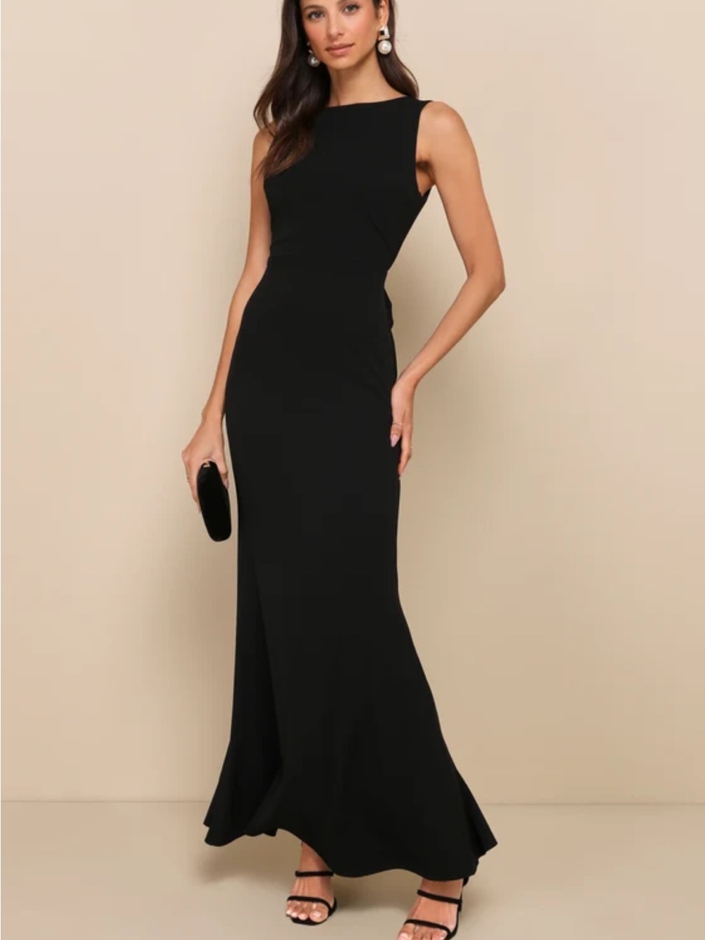 Lulu's Black Sleeveless Maxi Gown